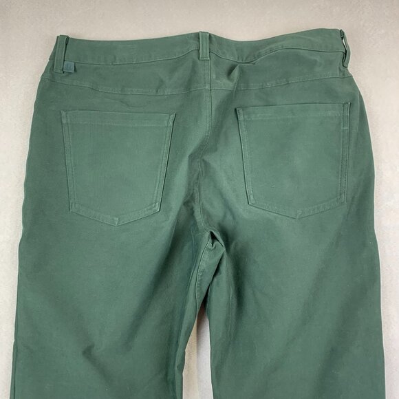 Lululemon Men Pants 34x26 Rainforest Green Jeans ABC Crop Pant Relaxed Utilitech - Picture 9 of 13